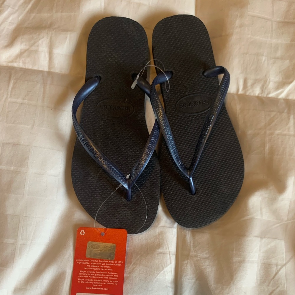 Navy Flip Flops